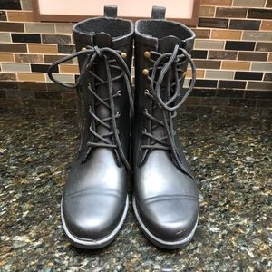 Chooka Darren Black Lace Up Rain Boots